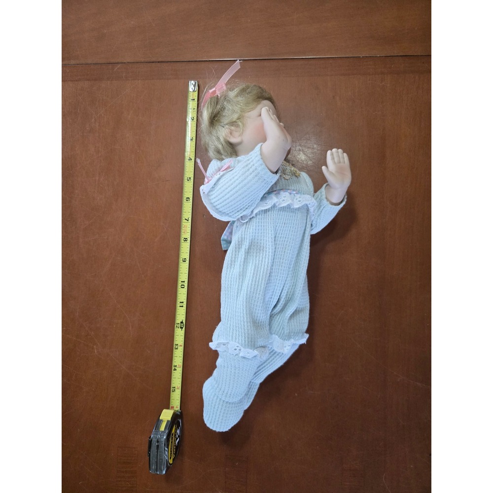 1999 Precious Moments Ashton-Drake Galleries Porcelain Baby Doll 15 inch Blue